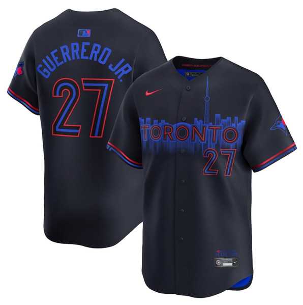 Men%27s Toronto Blue Jays #27 Vladimir Guerrero Jr. Black 2024 City Connect Limited Stitched Baseball Jersey Dzhi->mlb womens jerseys->MLB Jersey